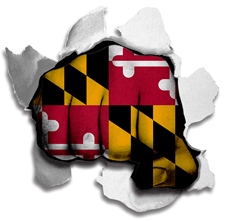 Fist Maryland State Flag Logo iron on paper